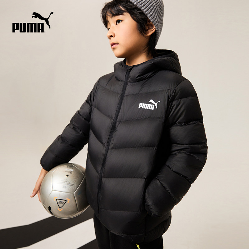 PUMA彪马童装新款儿童羽绒服男童女童轻薄保暖羽绒连帽羽外套