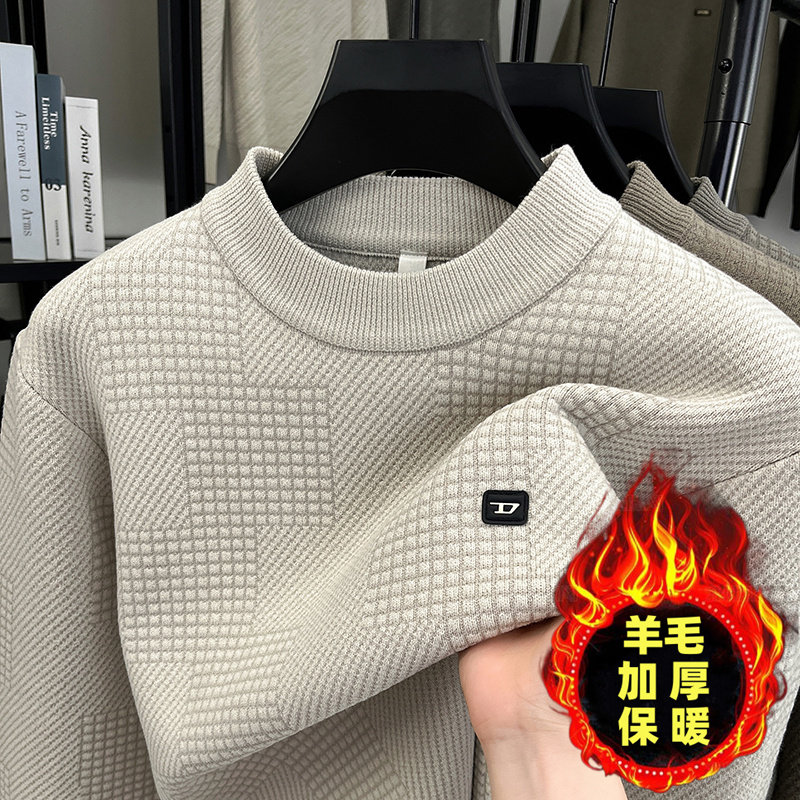 半高领针织衫毛衣男秋冬季羊毛衫
