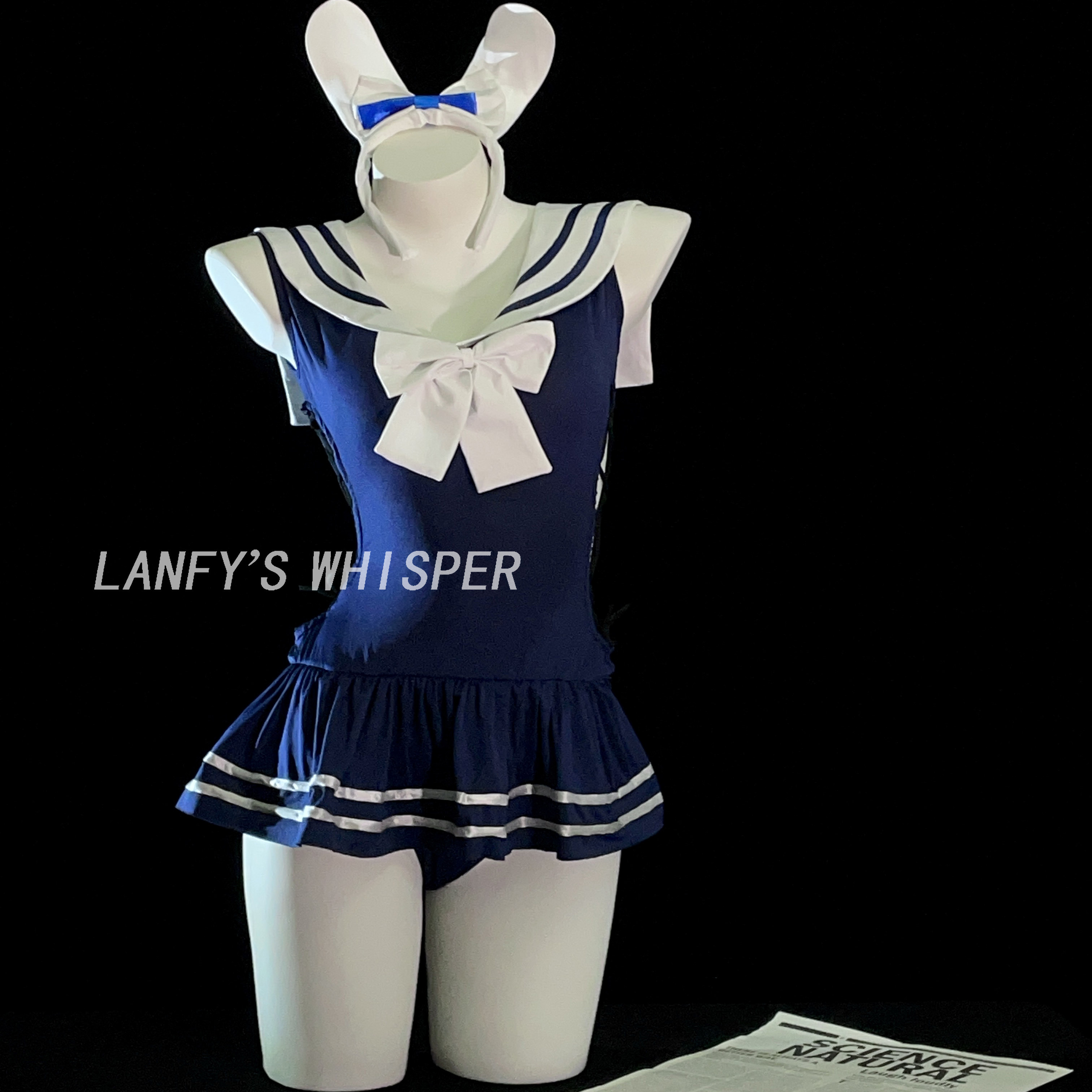 蓝菲私语「月夜心跳」 纯欲校园兔女郎制服水手服性感cos约会qqny