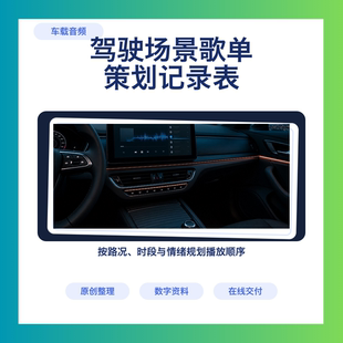 驾驶场景歌单策划记录表DJ音乐能量曲线模板