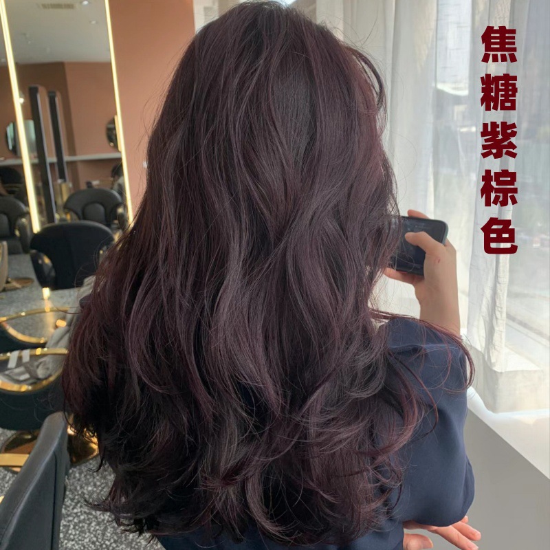 新款2025流行色焦糖棕紫棕色染发剂橘色染发膏女植物在家染发显白
