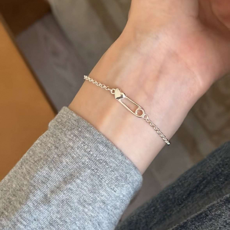 简约回形针爱心手链女个性时尚