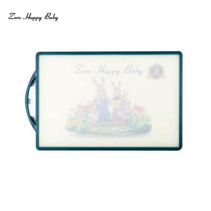 韩国原装Zero Happy Baby/快乐兔家族 双面菜板 长方形小号