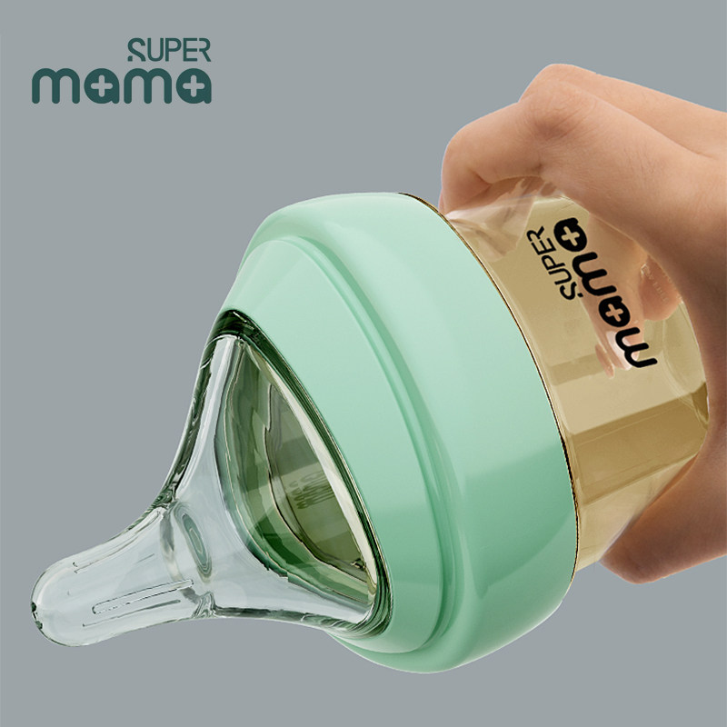 德国Supermama 婴儿PPSU三角防胀气奶瓶330ml 成长型