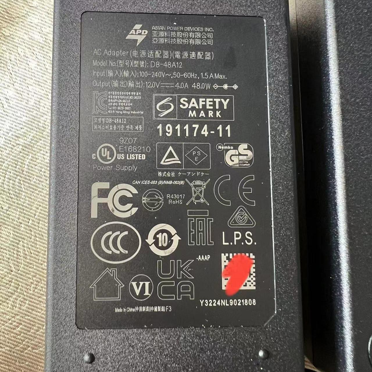 原装亚源APD12v4a电源适配器液晶显示器兼容监控摄像头路由器电源