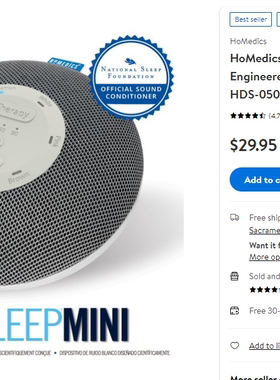 HoMedics DeepSleep Mini Portable Sleep Sound Machine HDS-050