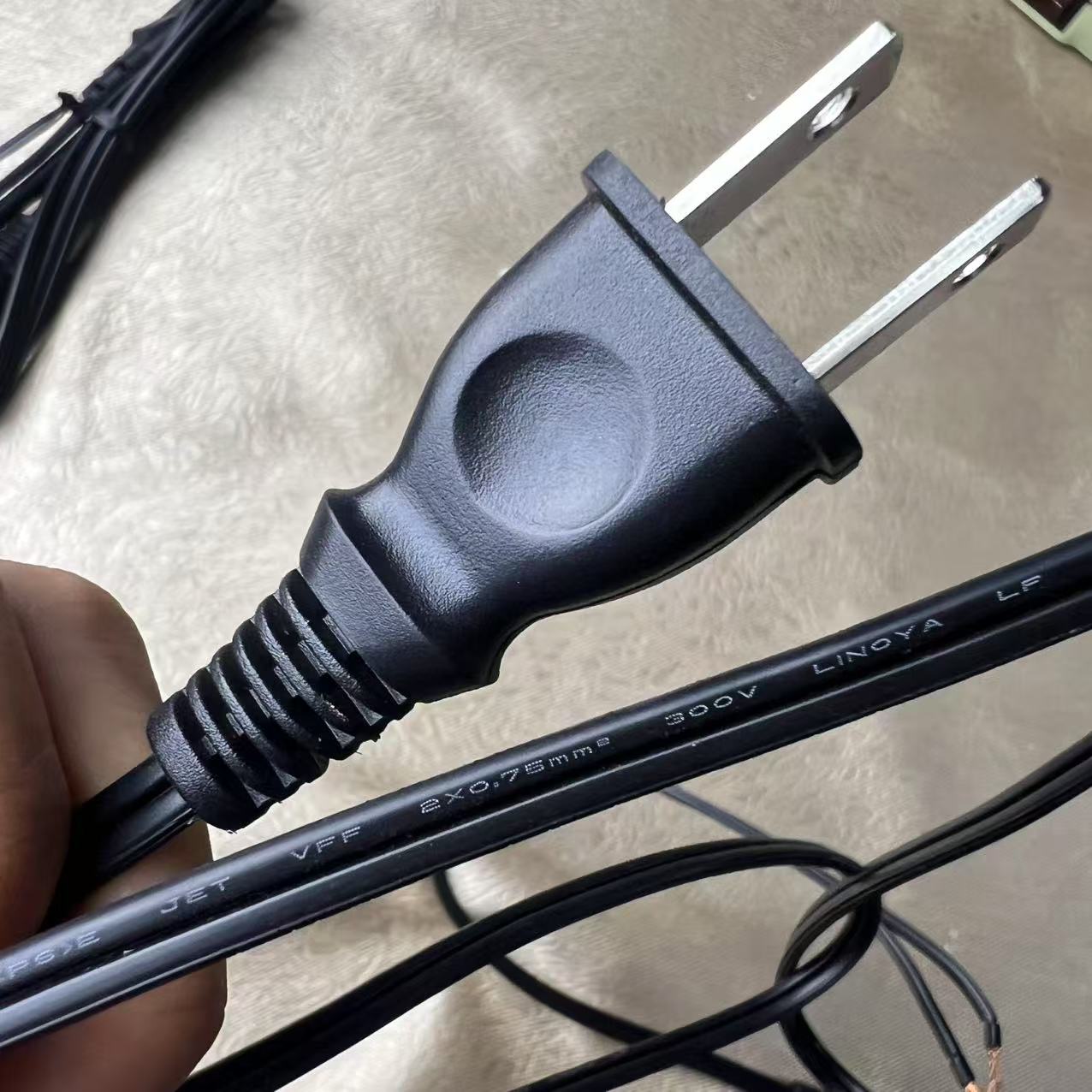 日本规格JET标准电源线8字尾电源线1.2米纯铜线8字两孔线0.75平方