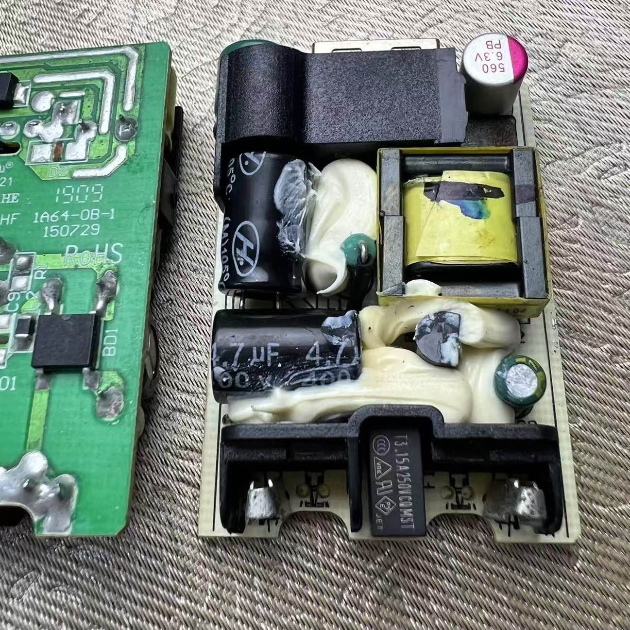 研究DIY线路板原装三星USB充电器板子充电器的PCBA超薄款板过安规