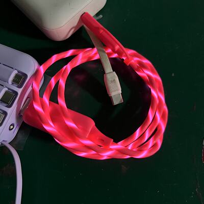 5A超级快充TYPE-C和MICRO USB二合一流光数据线适用华为安卓小米Typec快充发光氛围灯充电器线 跑马灯
