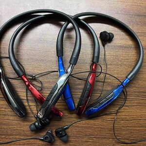 特价电池坏 外单尾货link bits蓝牙耳机挂脖式颈挂式TF插卡