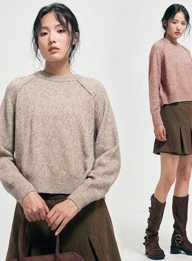 特价，不退不换。轻奢高比例耗牛绒羊毛混纺缝线毛衣