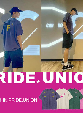【黄曦彦同款】PRIDE*UNION水洗植绒印花多巴胺配色芭比粉色重磅T