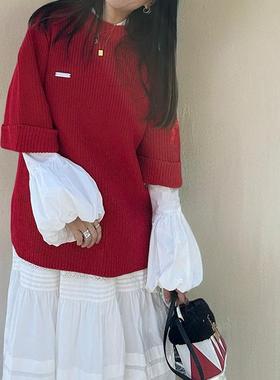 特价，不退不换，初春7分袖坑条挺括针织衫