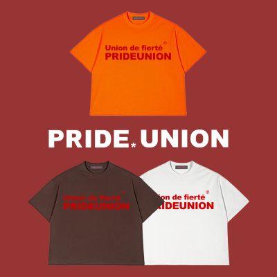 Pride Union骄傲集结法语印花撞色BOXY版型短袖T恤
