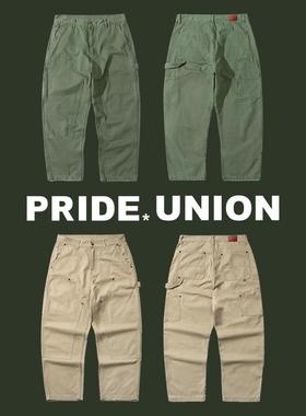PRIDE*UNION骄傲集结日系经典亚洲裤型做旧磨破伐木工装裤卡哈特