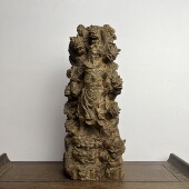 沉香木雕九龙绕关公神像实木关帝圣君摆件中式 家居招财镇宅工艺品