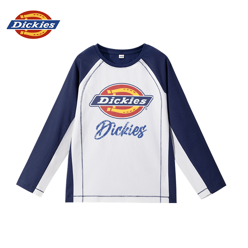 Dickies童装男童长袖t恤秋款2025新款休闲宽松男孩上衣儿童衣服