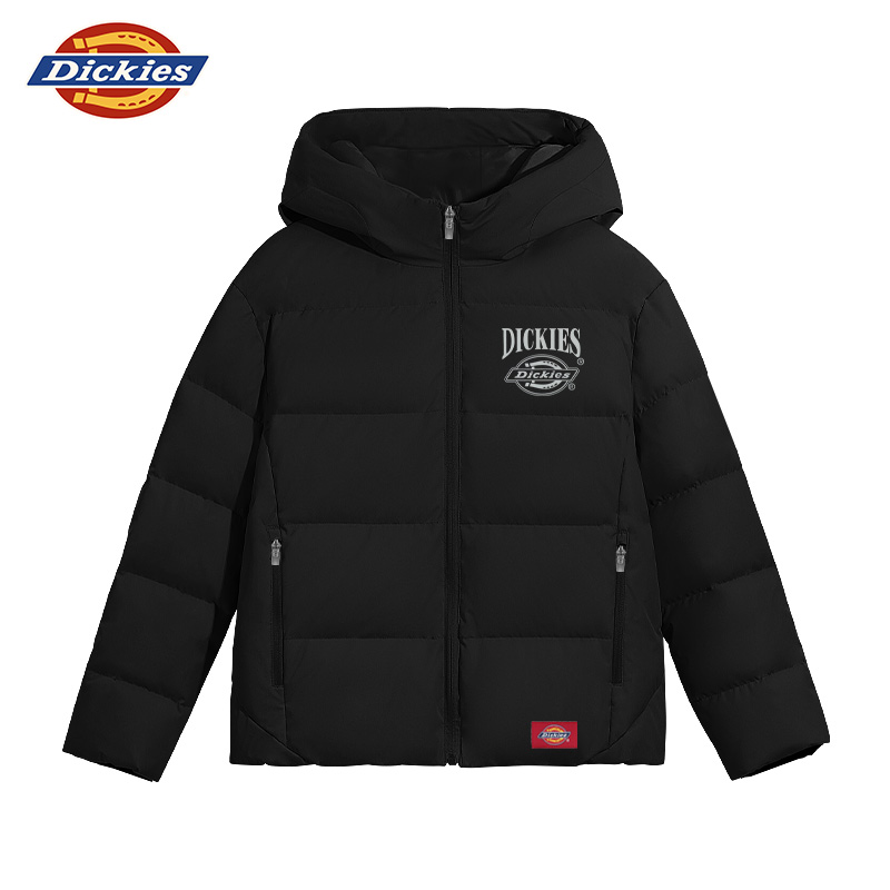 Dickies女童羽绒中大童羽绒服2025冬新品中长款连帽保暖加厚外套