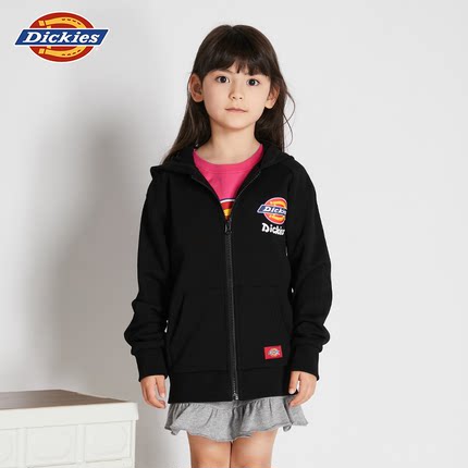 Dickies童装卫衣开衫2024年新款春秋款宽松中大童外套连帽男女童