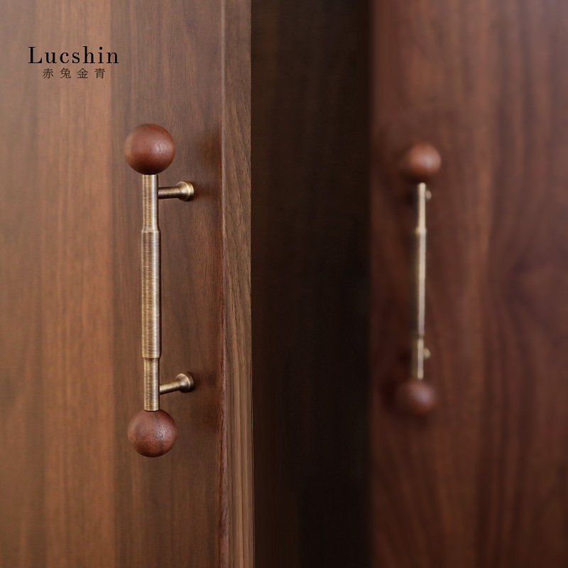 原创中古风胡桃木黄铜拉手古铜色复古橱柜门抽屉把手衣柜门长拉手,基础建材,小拉手,淘宝优惠券,粉丝福利购,淘宝优惠卷