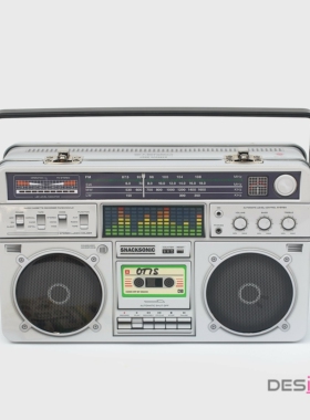 英国SUCK UK录音机午餐盒复古便当野餐水果零食锡收录机饭盒礼物