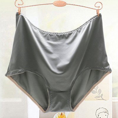 高腰大码缎面内裤女士胖mm