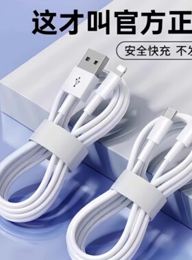 快充数据线Lightning接口PD协议1米充电线官方正品Type-C白色