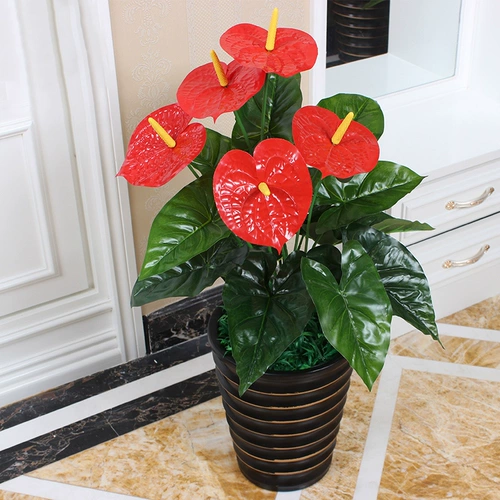 Реалистичный напольный цветочный горшок, реалистичное украшение для гостиной в помещении, лампа для растений