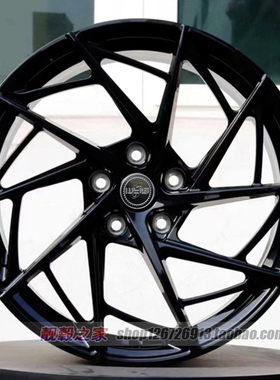 19/20/21/22寸适用捷豹XJL野马奥迪A8奔驰E300宝马黑色锻造轮毂