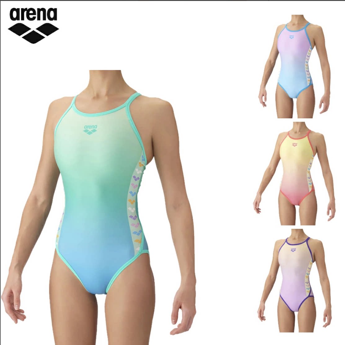 Arena阿瑞娜游泳连体女士三角泳衣训练健身露背款游泳装AS6FWM10L