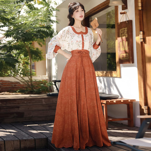 仙楚姬原创汉服女【海棠果】汉元素古风修身气质汉服套装日常春夏