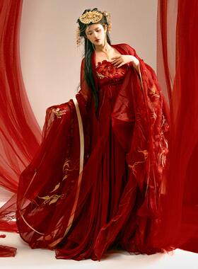 仙楚姬原创汉服女【长相思】唐制诃子裙重工刺绣双层大袖衫春夏款