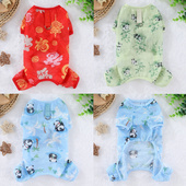 宠物夏季 薄款 透气轻薄镂空网纱四脚衣狗狗衣服泰迪比熊博美防晒降