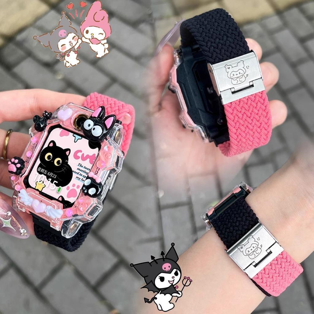 适用小天才电话手表表带z10/z9/Z8少年版Z7尼龙编织镭雕图案Z6/Z5