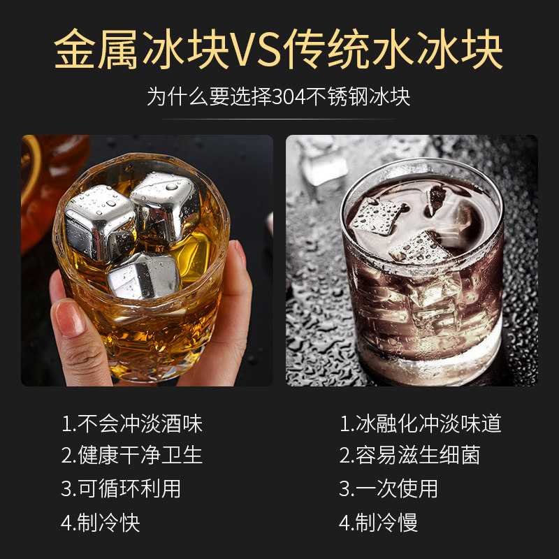 冰块模具304不锈钢冰粒冰块饮料速冻威士忌洋酒啤酒冰镇神器