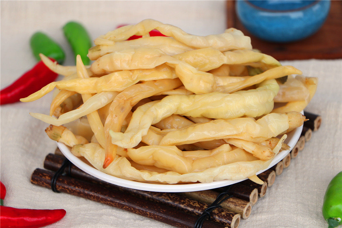 湖南益阳土特产卜辣椒湘菜湿老坛白辣椒农家自制扑辣椒500g坛子菜