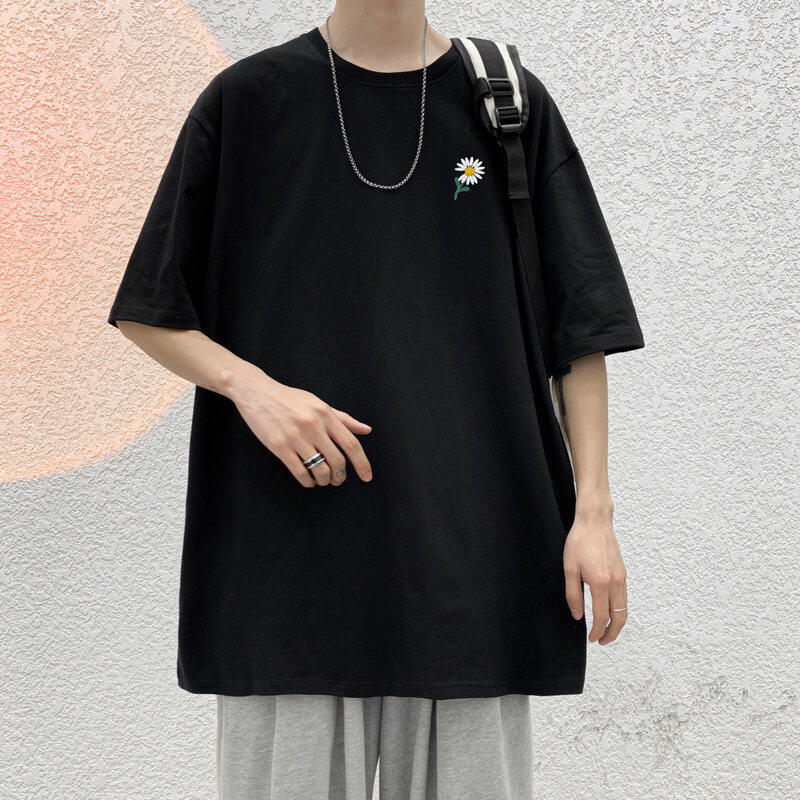 夏季权志龙同款短袖T恤男生宽松情侣半袖重磅纯棉体恤打底衫潮流