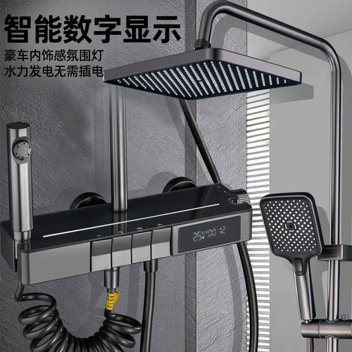 洪丰钢琴键花洒套装浴室家用淋浴卫生间小户型天然气电热水器通用