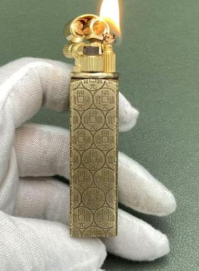 抬臂搓轮纯铜煤油打火机怀旧老式创意个性复古侧滑迷你侧滑男士礼