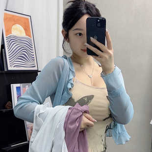 配裙子空调罩衫 外搭披肩夏季 小坎 女薄款 纯欲风冰丝针织防晒开衫