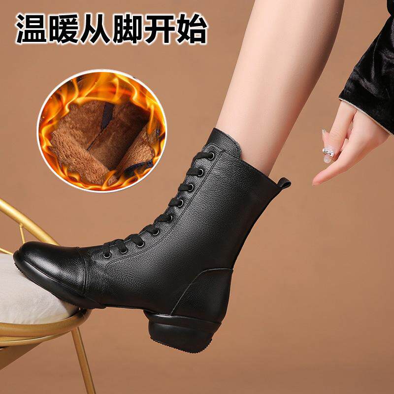 2025新款真皮水兵舞鞋女软底四季爵士舞跳舞鞋外穿现代舞拉丁舞靴