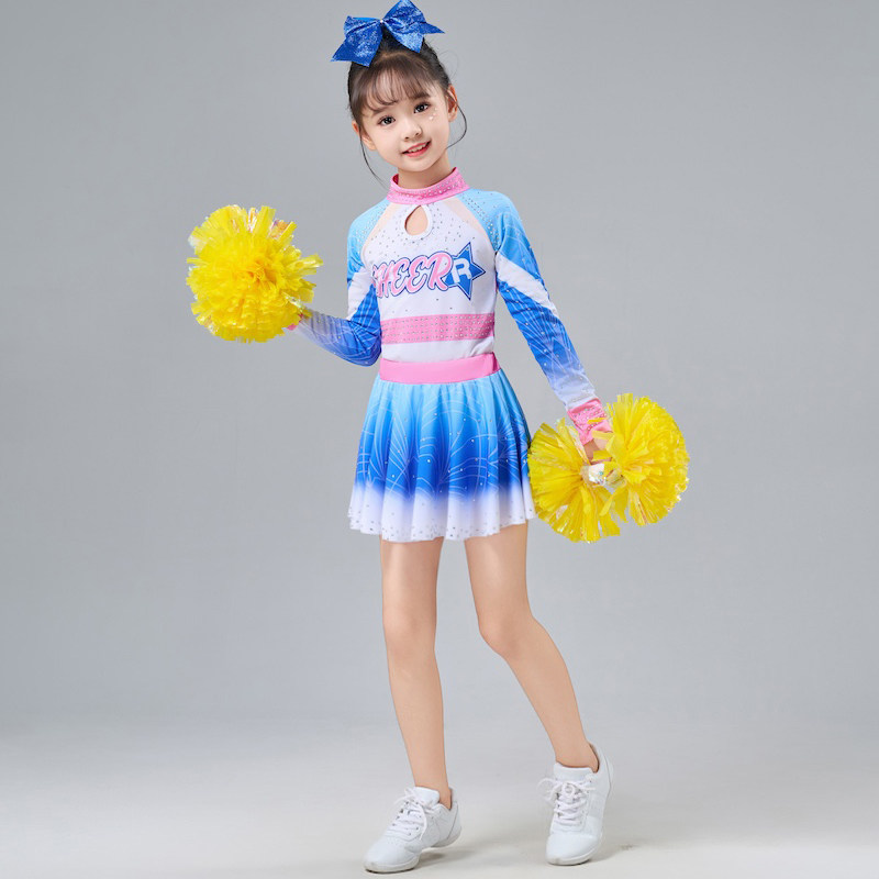 儿童啦啦操服女童爵士舞服装