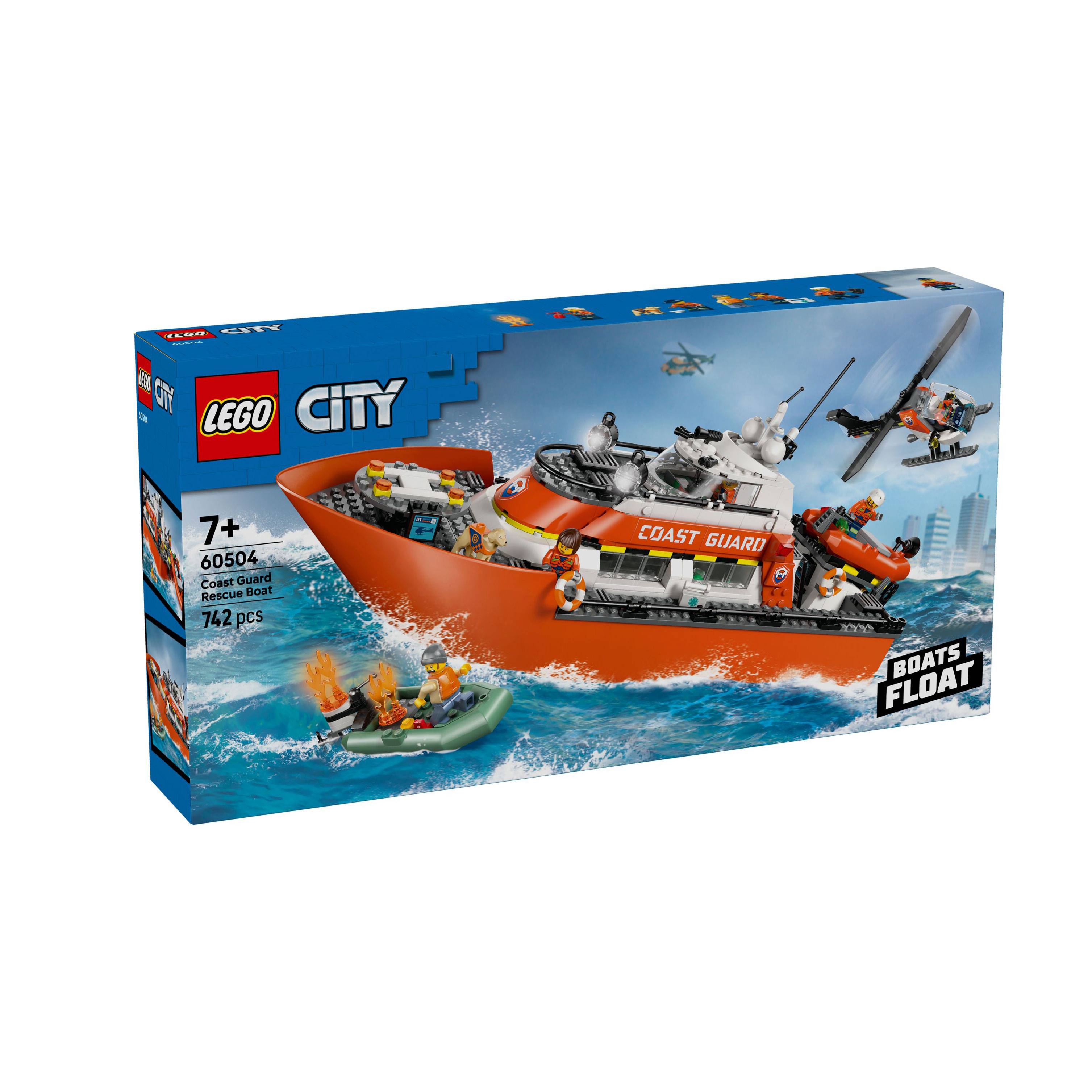 LEGO乐高城市系列60504海岸警卫队救援船和直升机男女孩拼搭玩具