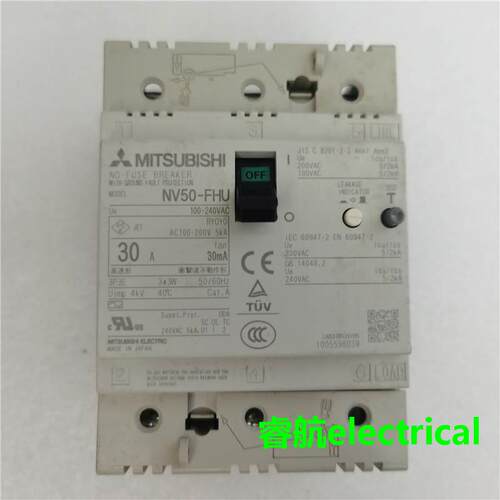 原装三菱MITSUBISHI 漏电断路器 NV50-FHU 3P 30A 5A 30mA九成新