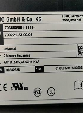 配件JUMO DICON 501 温控器703580081-1111-700221-23-议价