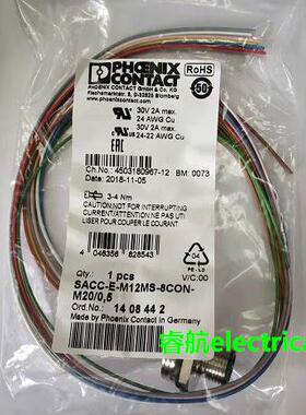 菲尼克斯1408442现货原装全新SACC-E-M12MS-8CON-M20/0.5议价$