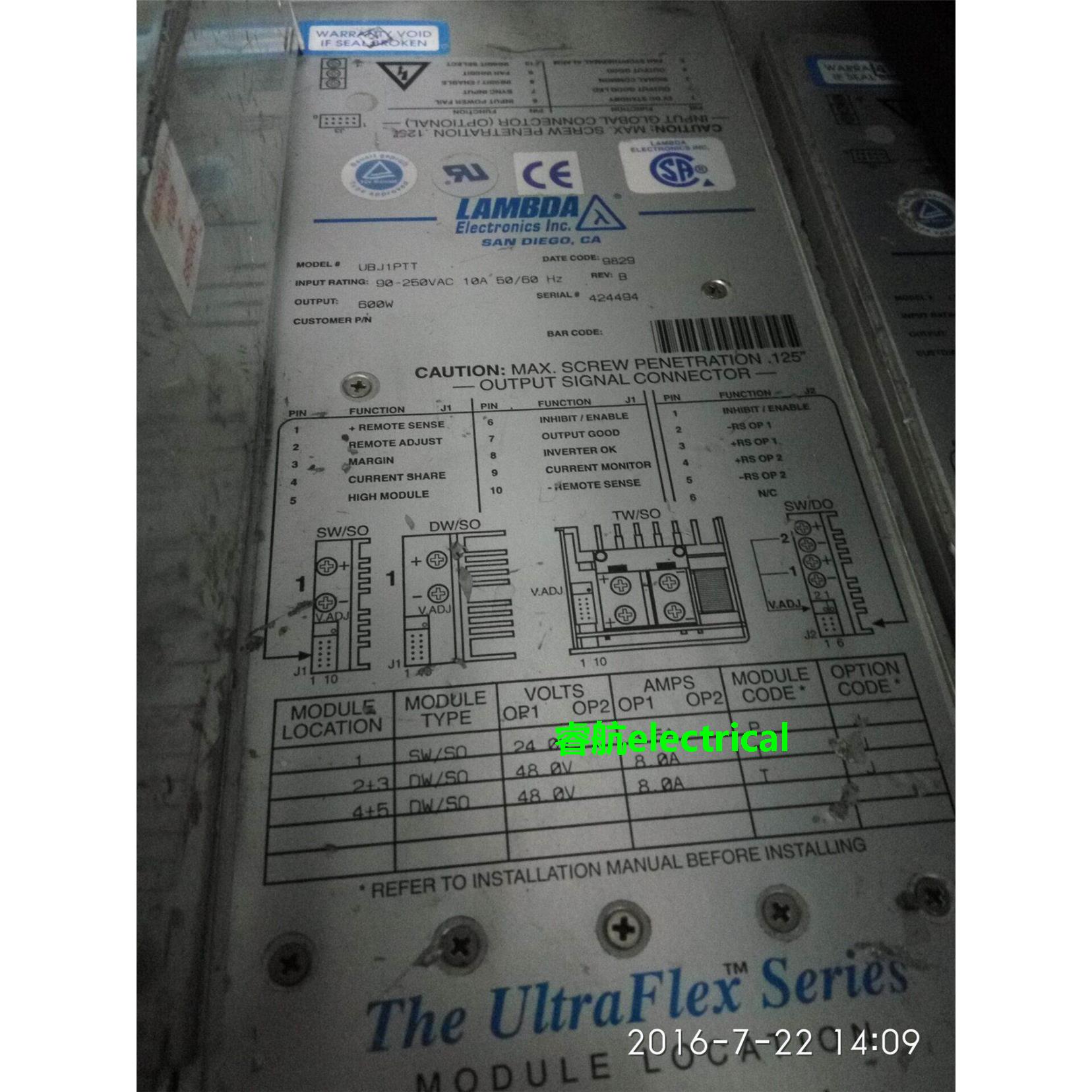 开关模块 UBJ1PTT OUTPUT 600W The UltraFlex Series Power议价$