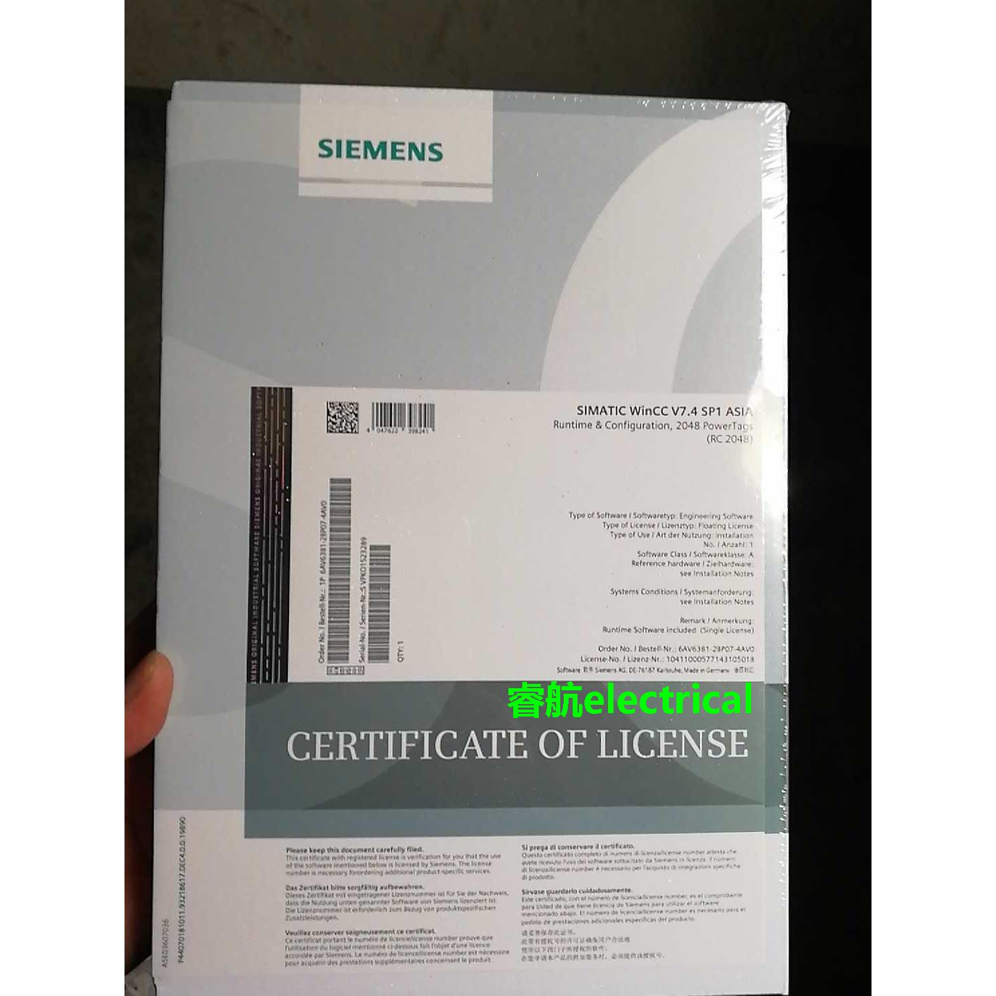 全新未开封西门RC 2048 wincc7.4sp1，RC 2048点 现货1台亚洲版议