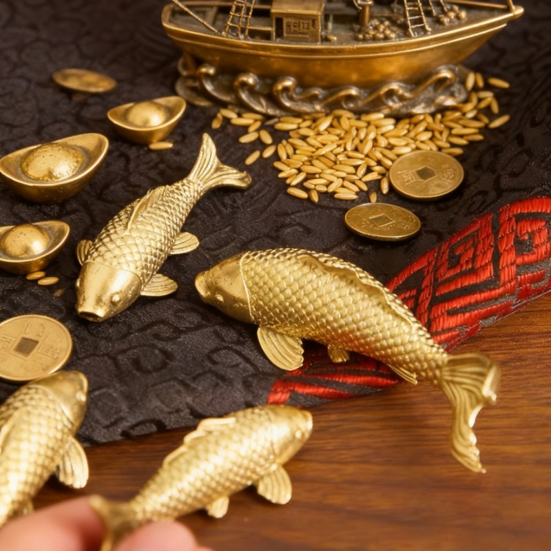 大号鲤鱼摆件年年有余居家桌面纯铜工艺品办公室客厅车载招财摆件,家居饰品,桌面摆件,淘宝优惠券,粉丝福利购,淘宝优惠卷