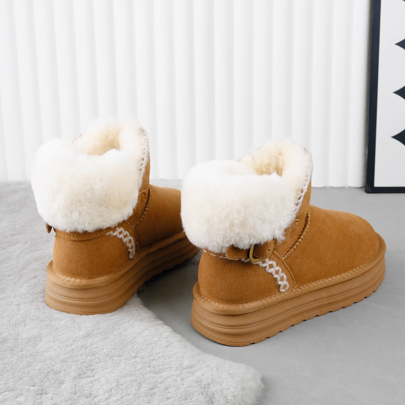 加绒刺绣！防寒保暖！女款雪地靴